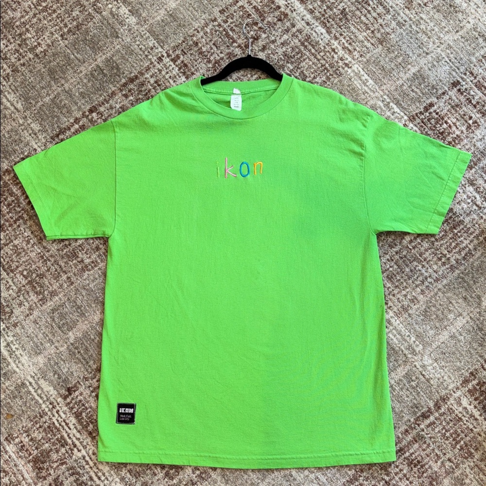 IKON LA Neon Green Embroidered Logo Tee – XL